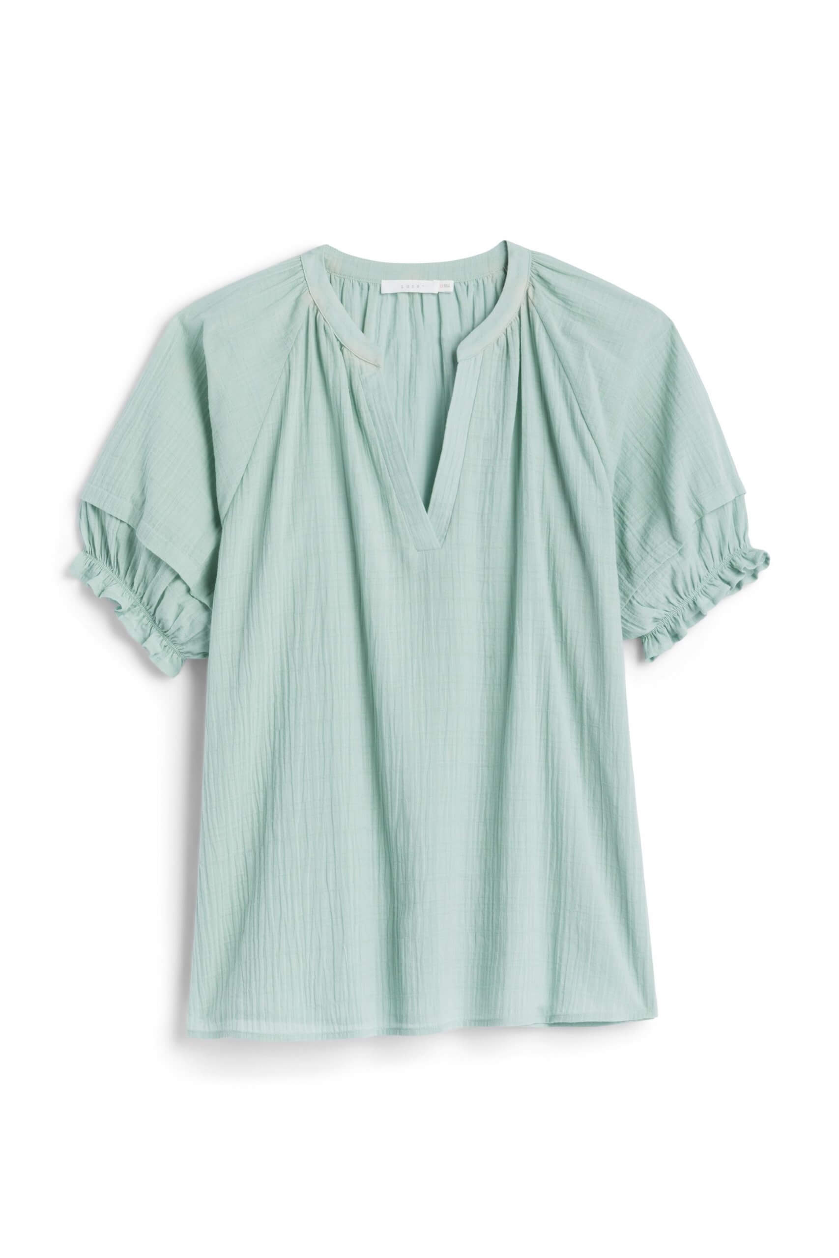 Stitch Fix Women's mint green ruffle sleeve shirt. 