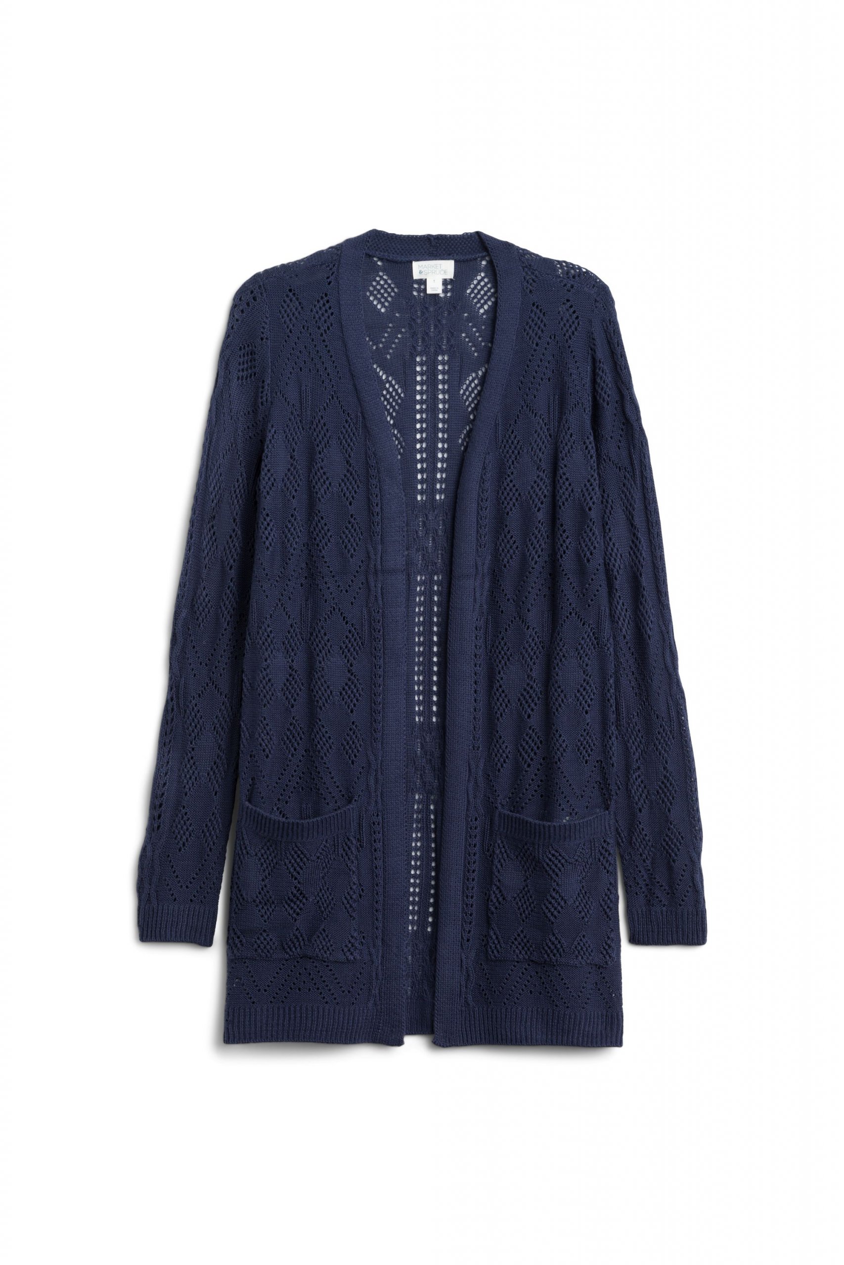 Stitch Fix women’s navy Pointelle duster cardigan.