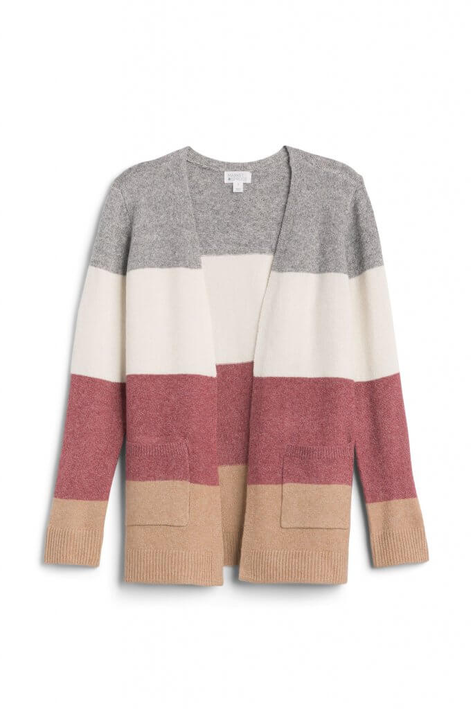 Stitch Fix women’s color-block open-front cardigan.