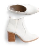Stitch Fix women’s white heeled ankle booties.