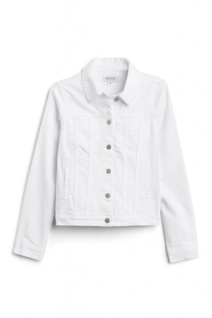 Stitch Fix Women’s white jean jacket.