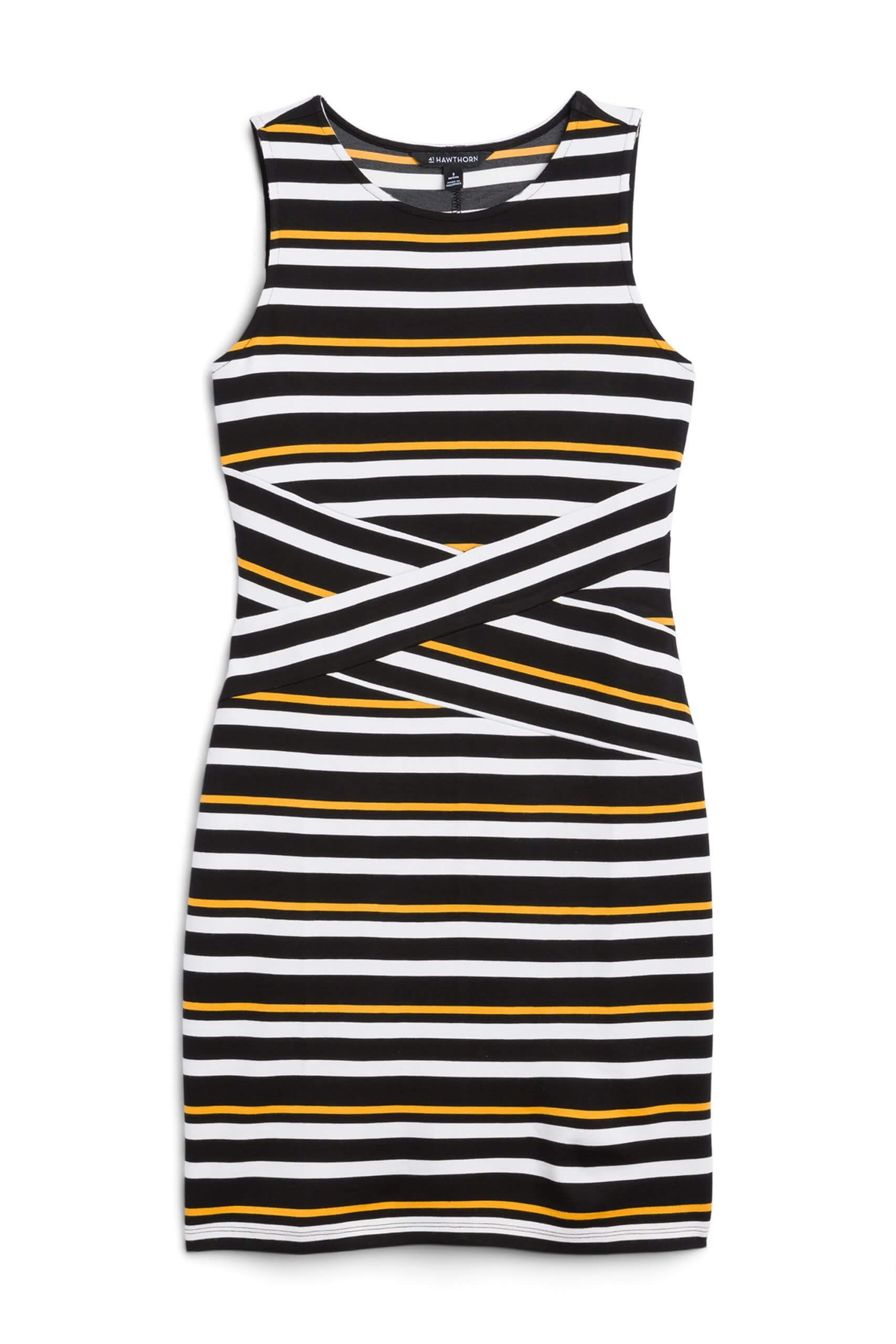 Stitch Fix Women's black striped sheath dress.