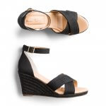 Stitch Fix women’s black wedge heels with ankle strap.