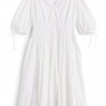 Stitch Fix women’s white eyelet dress with tie short-sleeves.