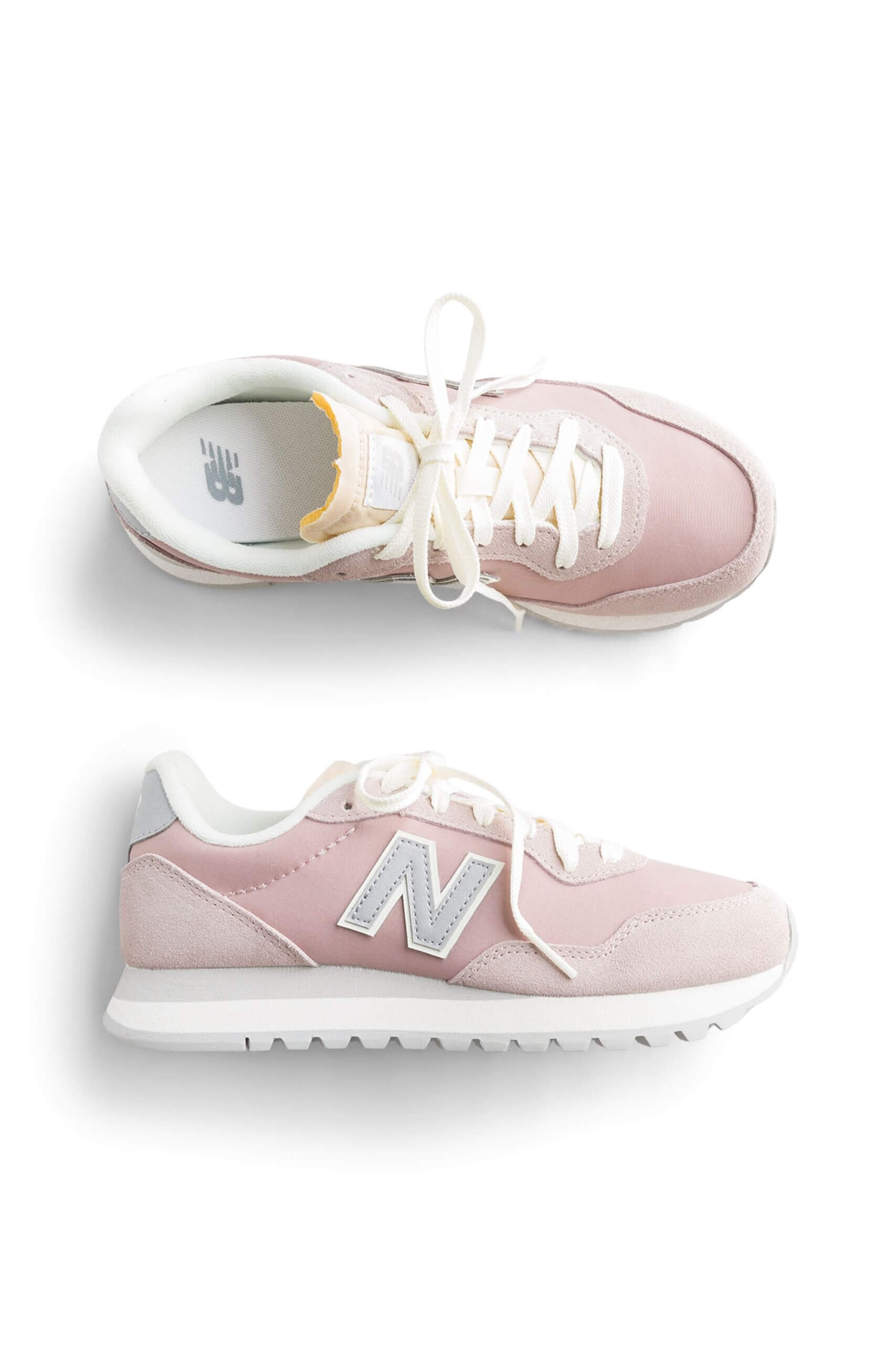 Stitch Fix women’s pink, white and grey suede lace-up sneakers.