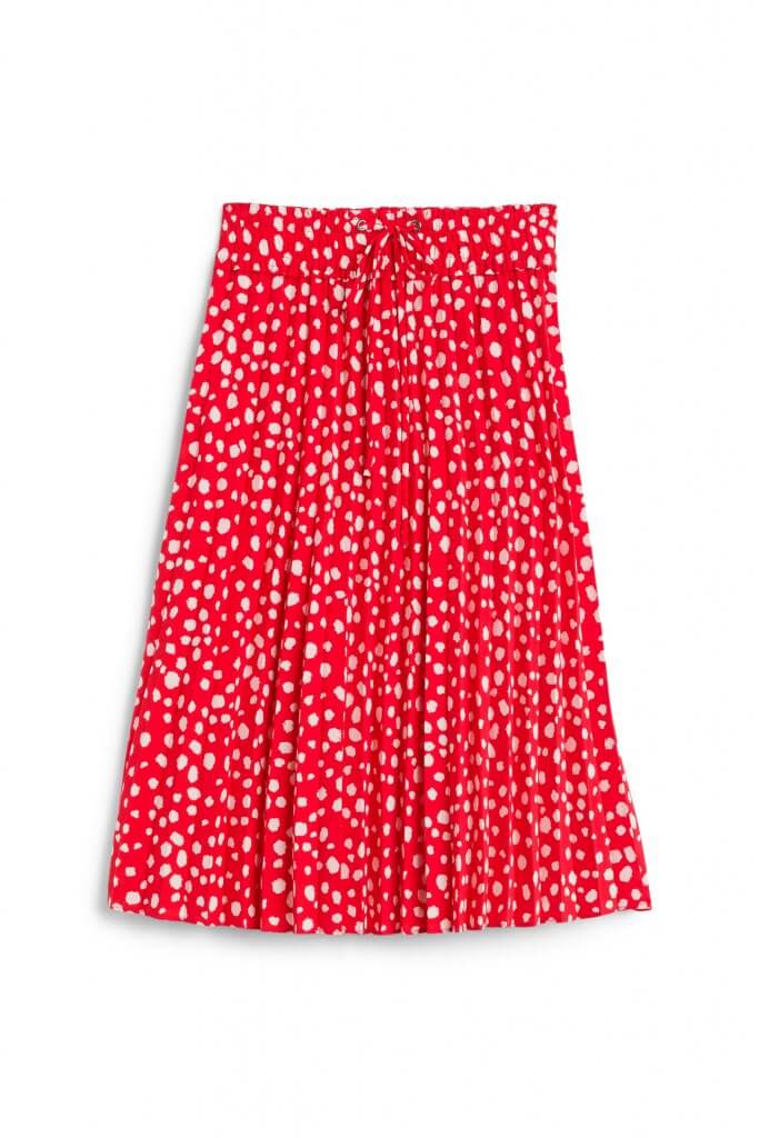Stitch Fix women’s red polka dot pleated midi-skirt.