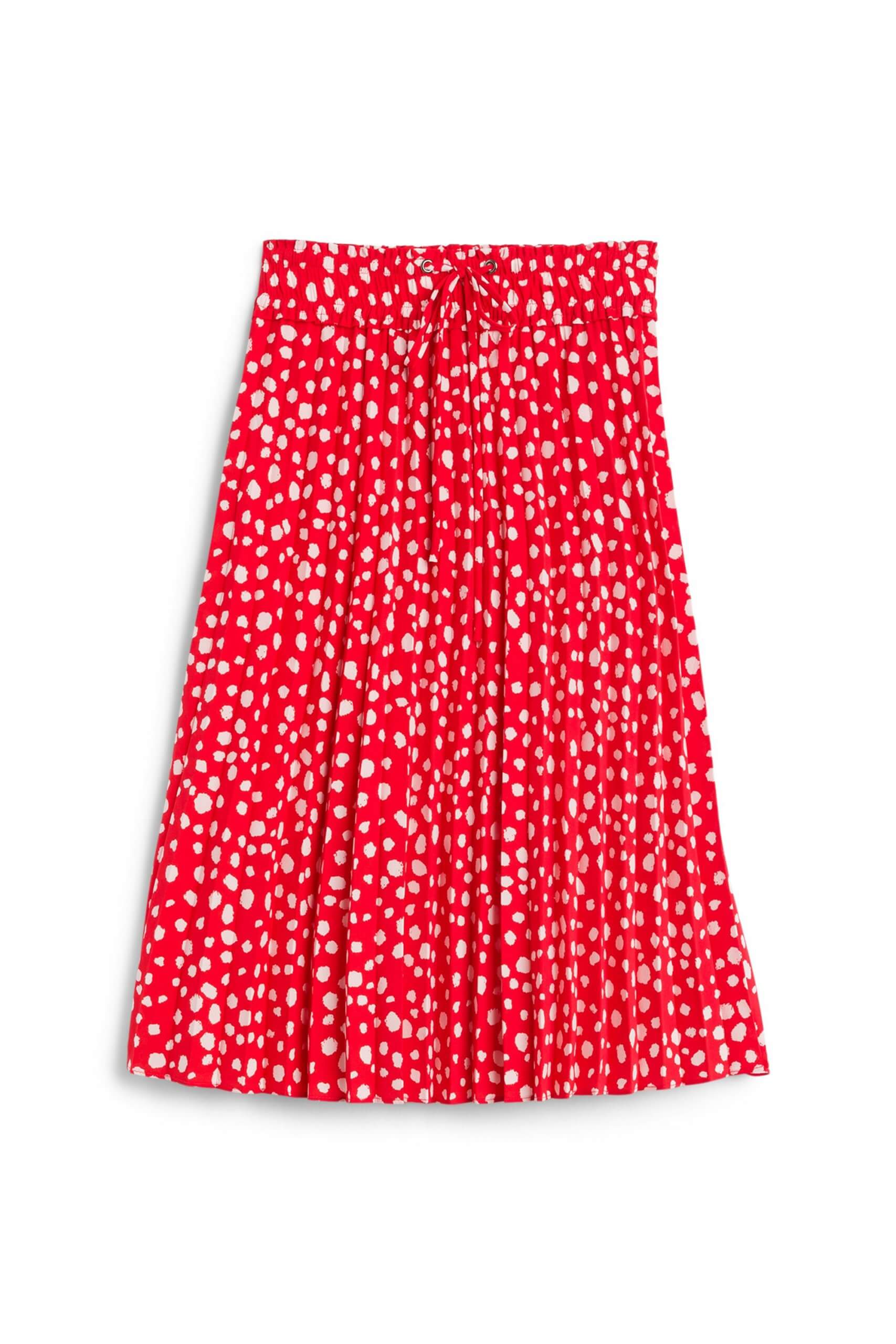Stitch Fix women’s red polka dot pleated midi-skirt.
