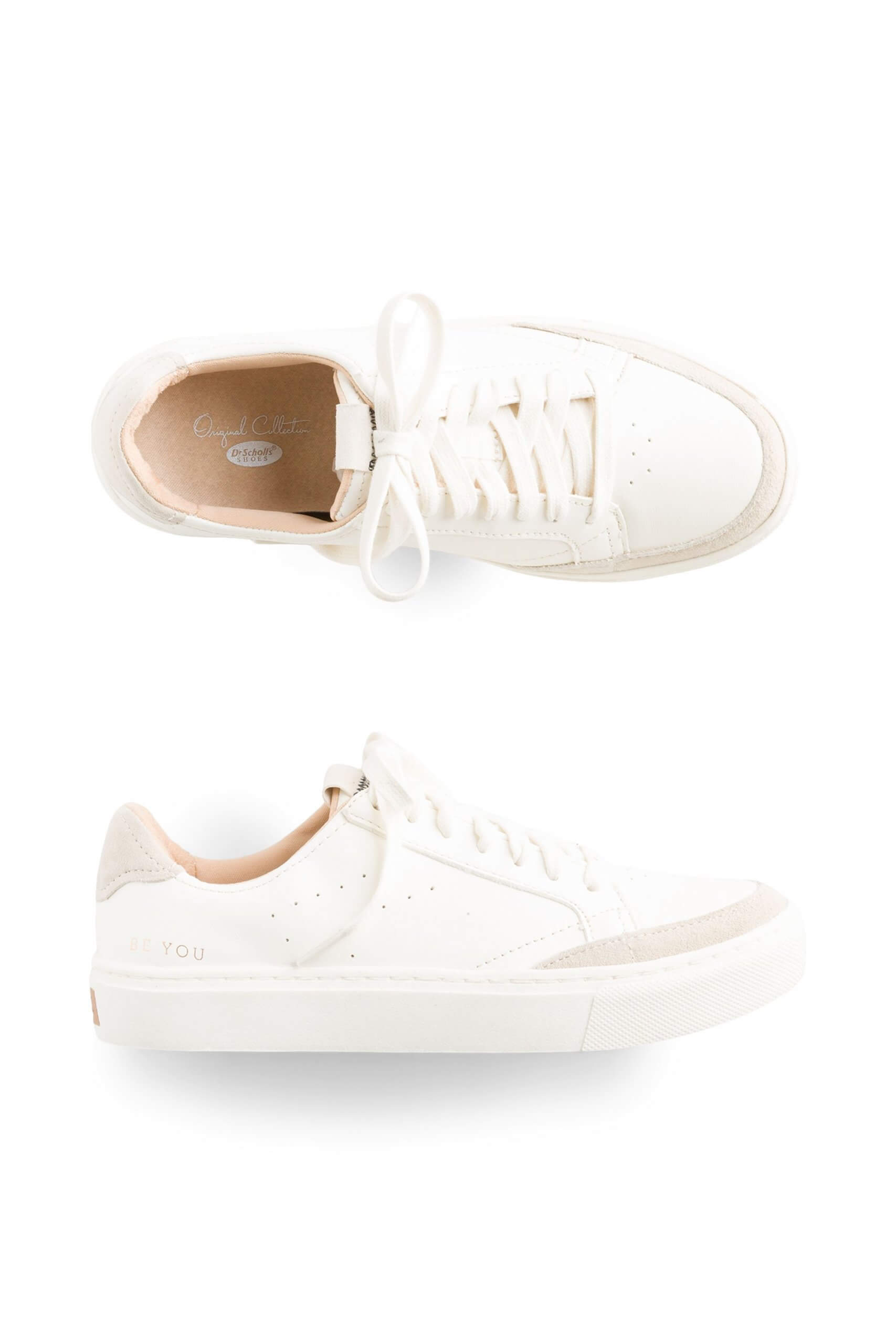 Stitch Fix women’s white and beige sneakers.