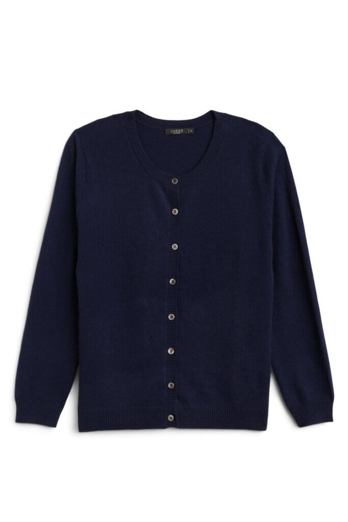 Stitch Fix women’s navy blue cardigan with buttons.