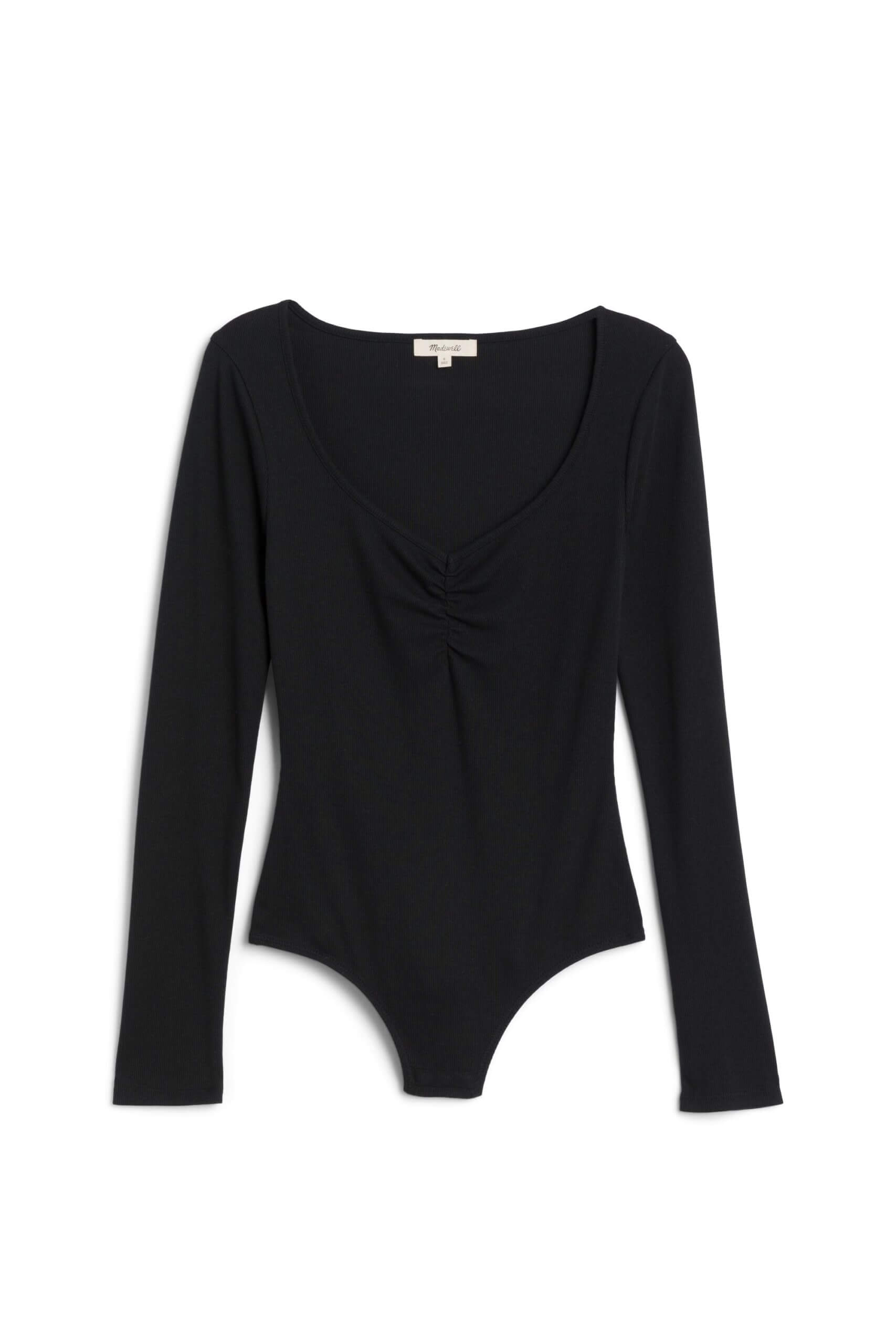 Stitch Fix women’s black v-neck long-sleeve bodysuit.
