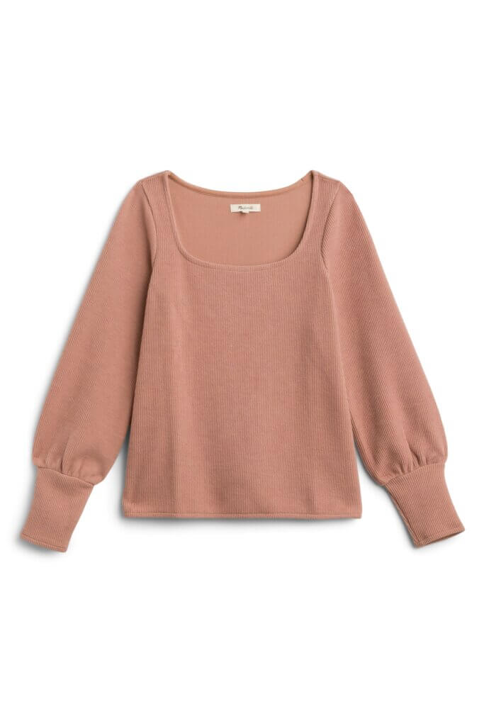 Stitch Fix women's blush sweater.
