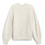 Stitch Fix women’s off-white sweater with balloon sleeve detail.
