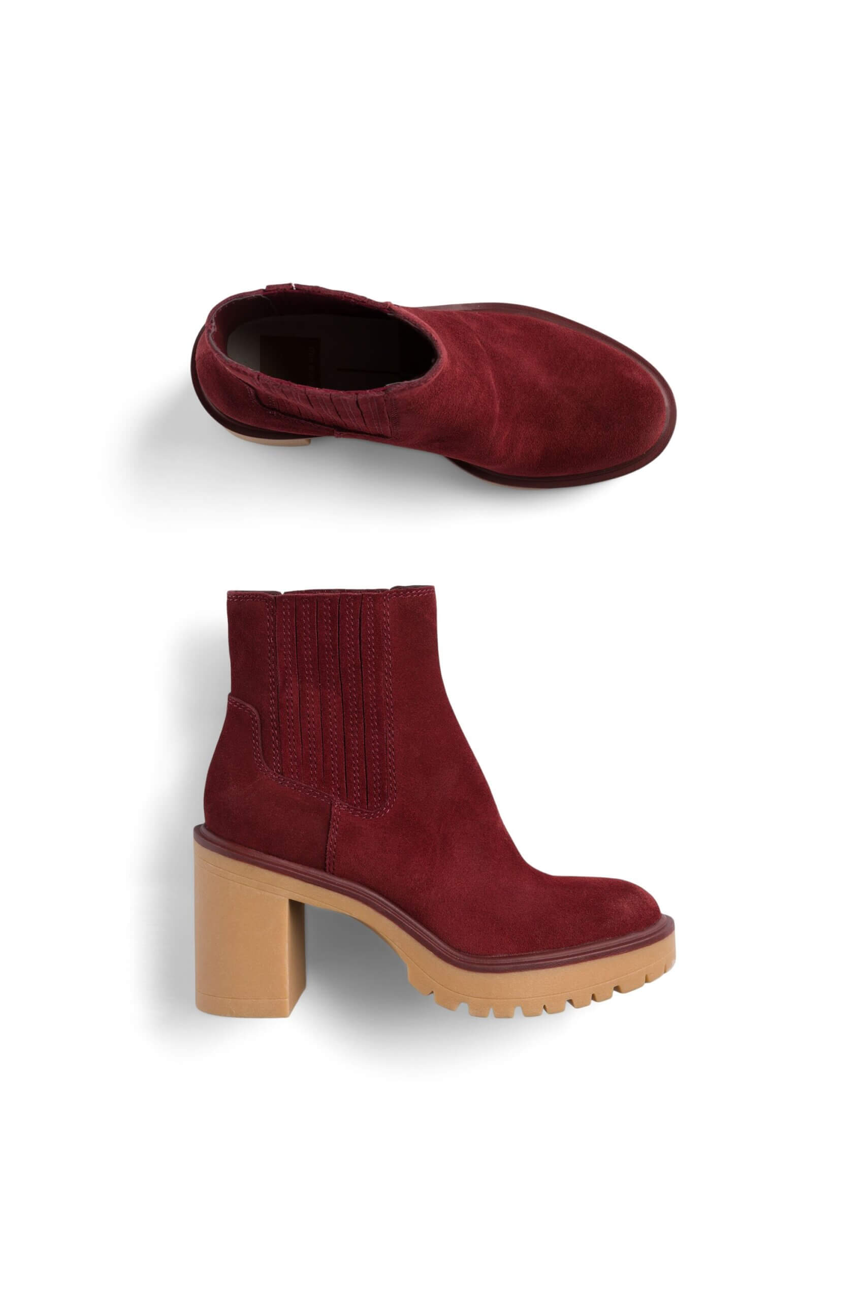 Stitch Fix women’s burgundy lug sole boots.