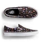 Stitch Fix women’s black floral print slip-on shoes.