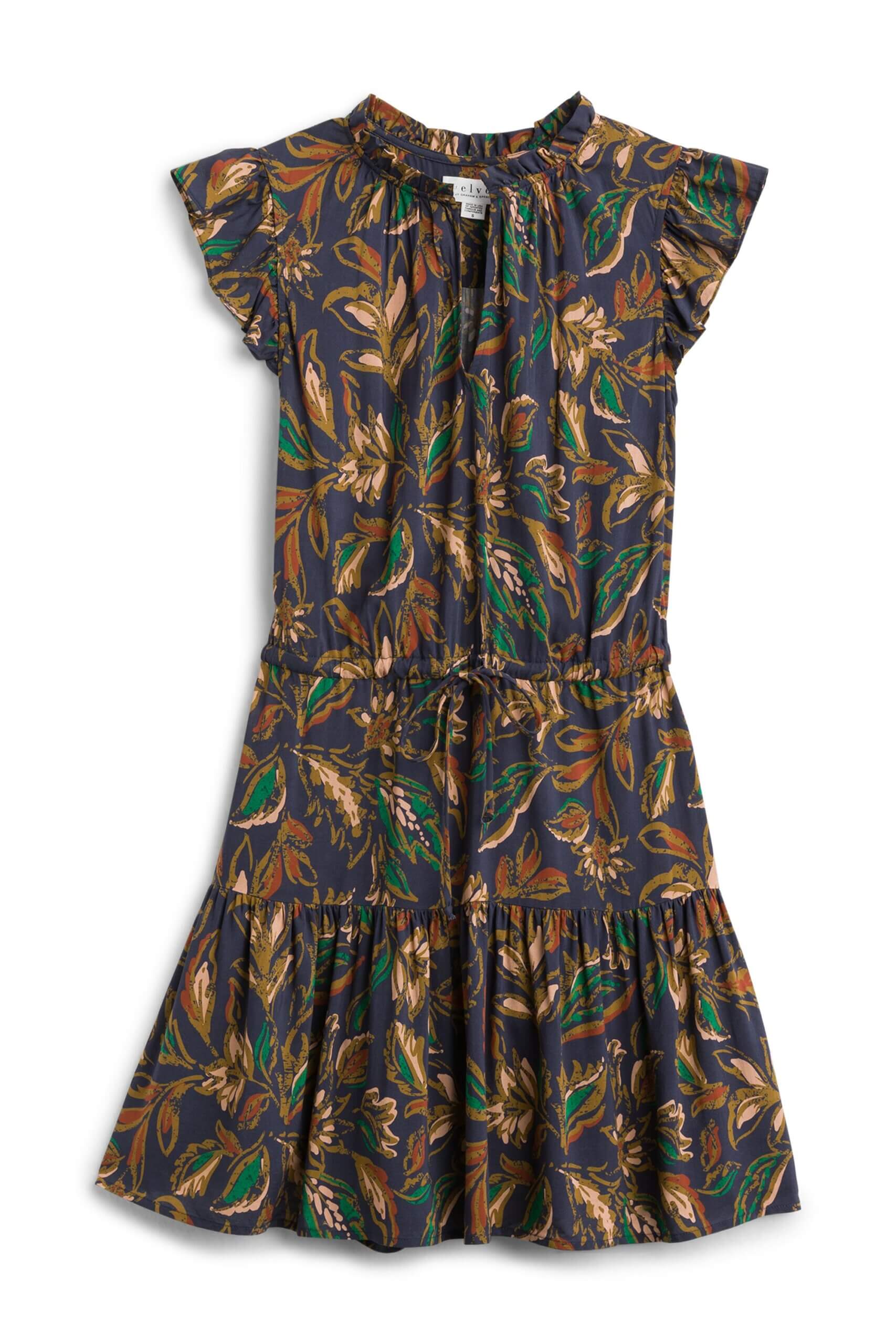Stitch Fix women’s multi-colored floral print tiered dress.