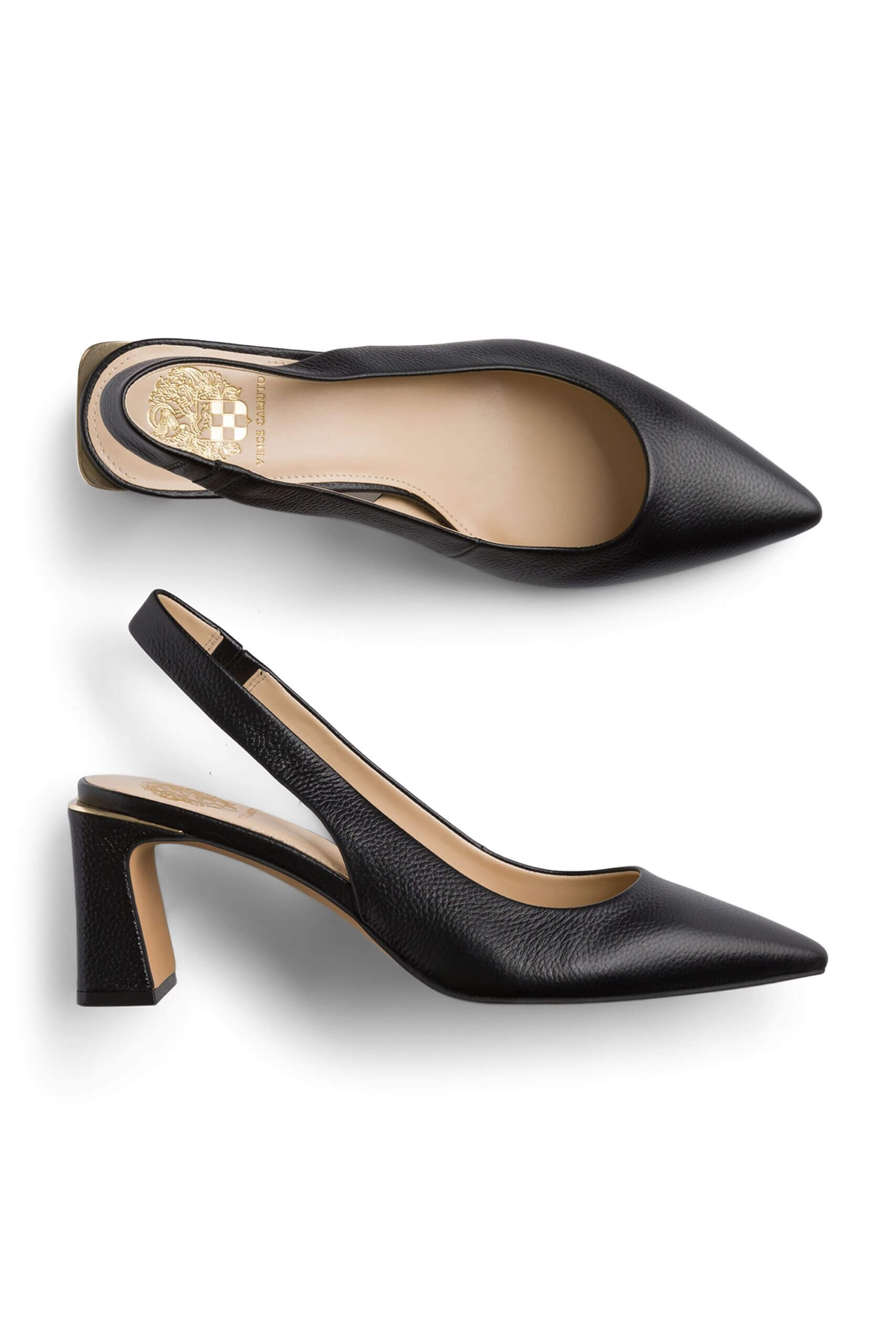 Stitch Fix women’s black sling-back heels.