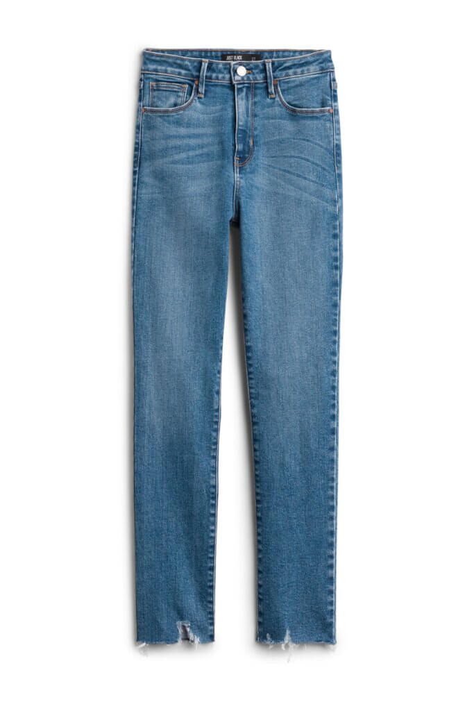 Stitch Fix women’s blue raw hem jeans.