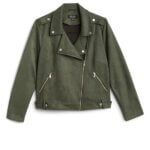 Stitch Fix women’s olive asymmetrical moto jacket.