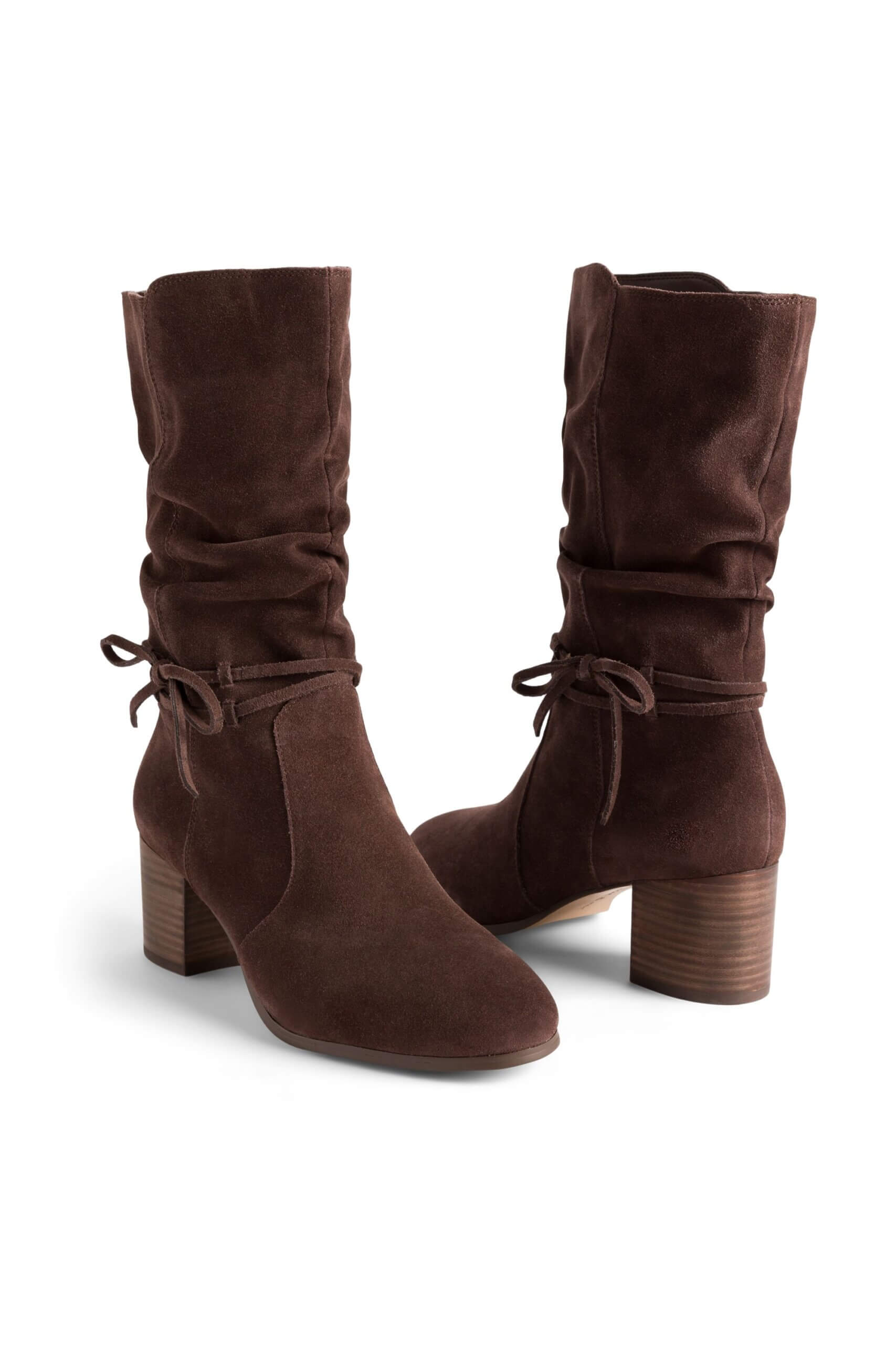 Stitch Fix women's brown block heel midi boots.