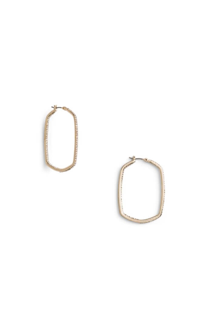 Stitch Fix women’s gold hoop earrings with crystal accents.