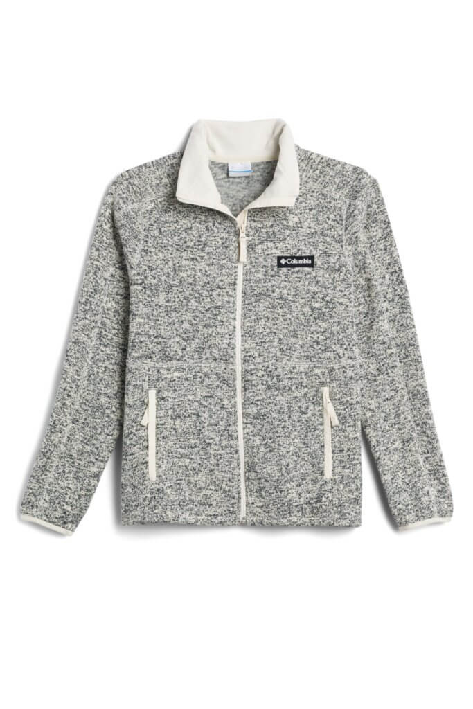 Stitch Fix women's gray and white zip up sweatshirt.