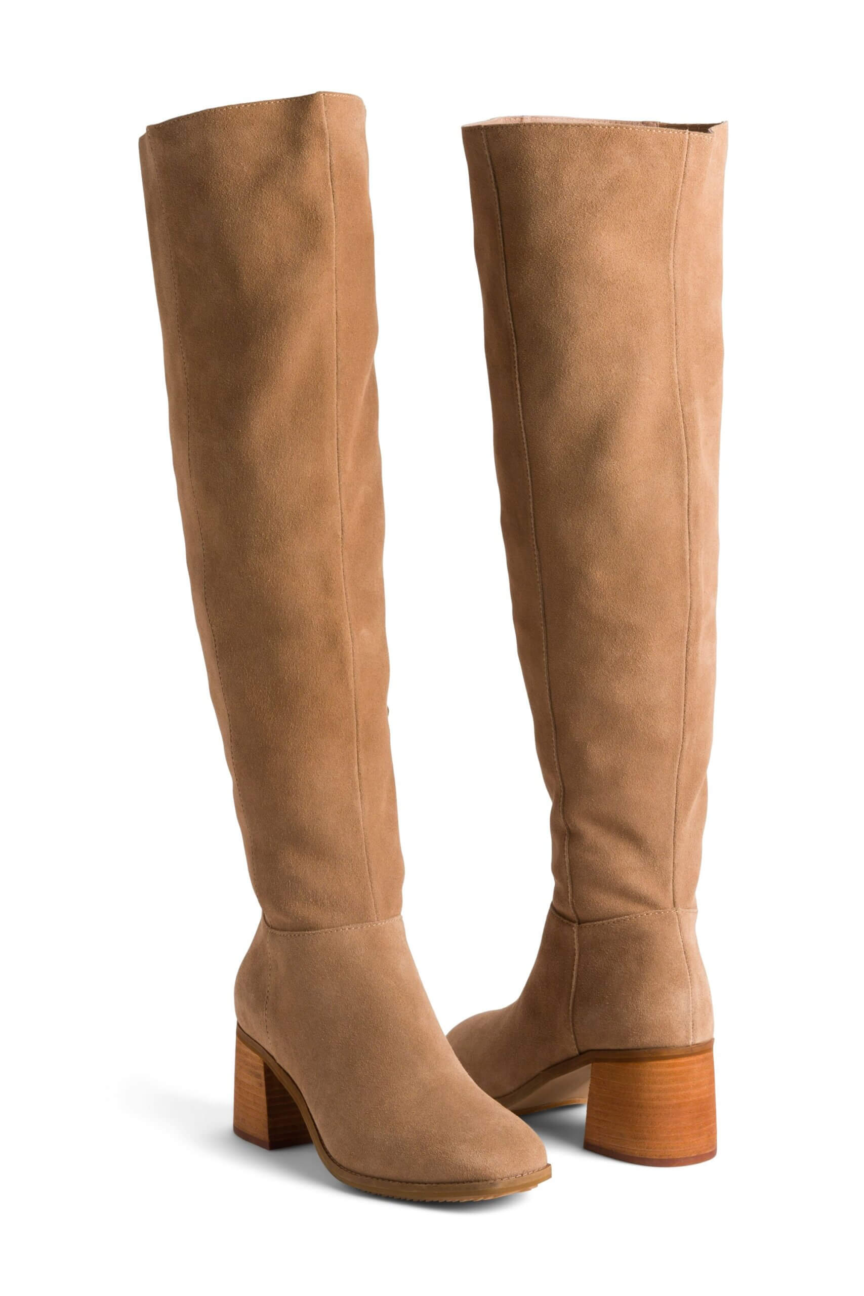 Stitch Fix women's tall tan block heel boots.