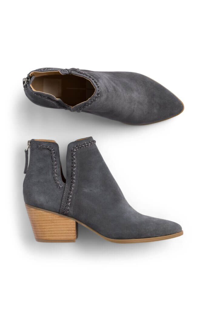 Stitch Fix women’s grey suede ankle boots.