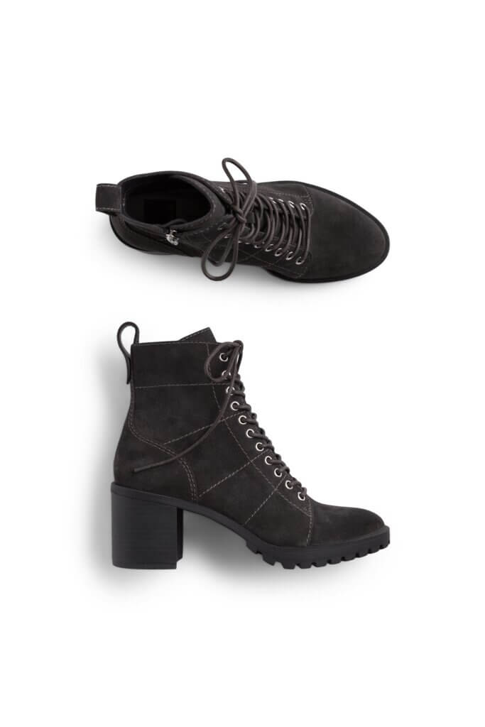Stitch Fix women's black lace up block heel booties.