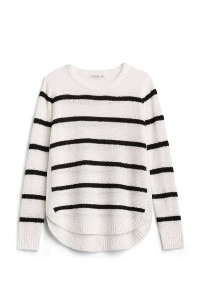 Stitch Fix women’s white and black-striped sweater.