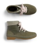 Stitch Fix women's green hiking boots with light pink laces.