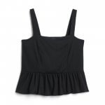 Stitch Fix women’s black strappy peplum blouse.