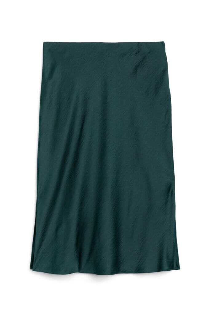 Stitch Fix women’s teal silk midi skirt.