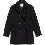Stitch Fix women’s black double-breasted peacoat.