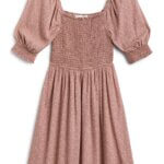 Stitch Fix women's cottagecore style blush pink, floral print dress.
