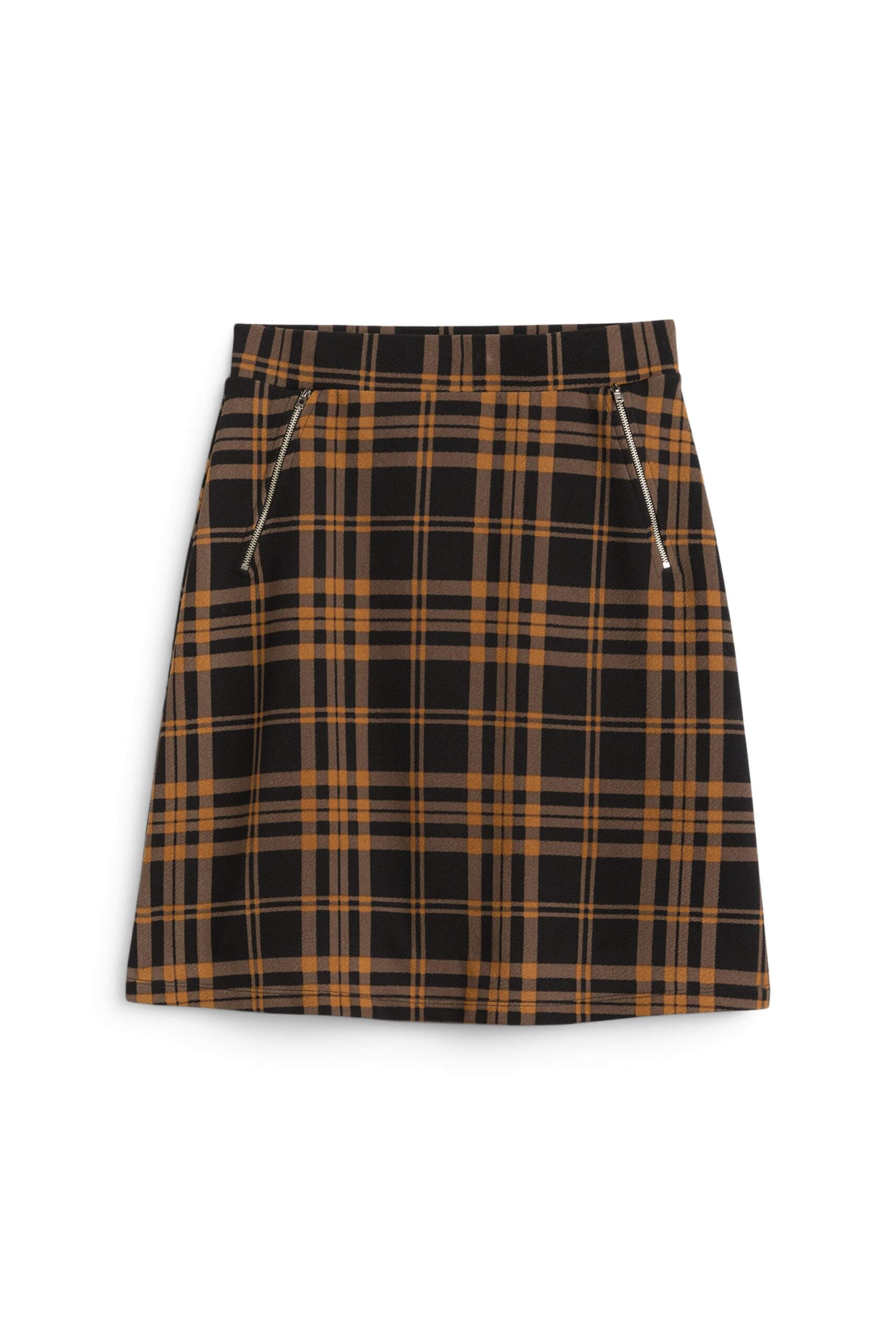 Stitch Fix women's brown and black plaid skirt.