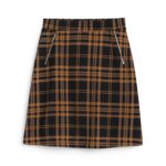 Stitch Fix women’s black and orange plaid skirt.
