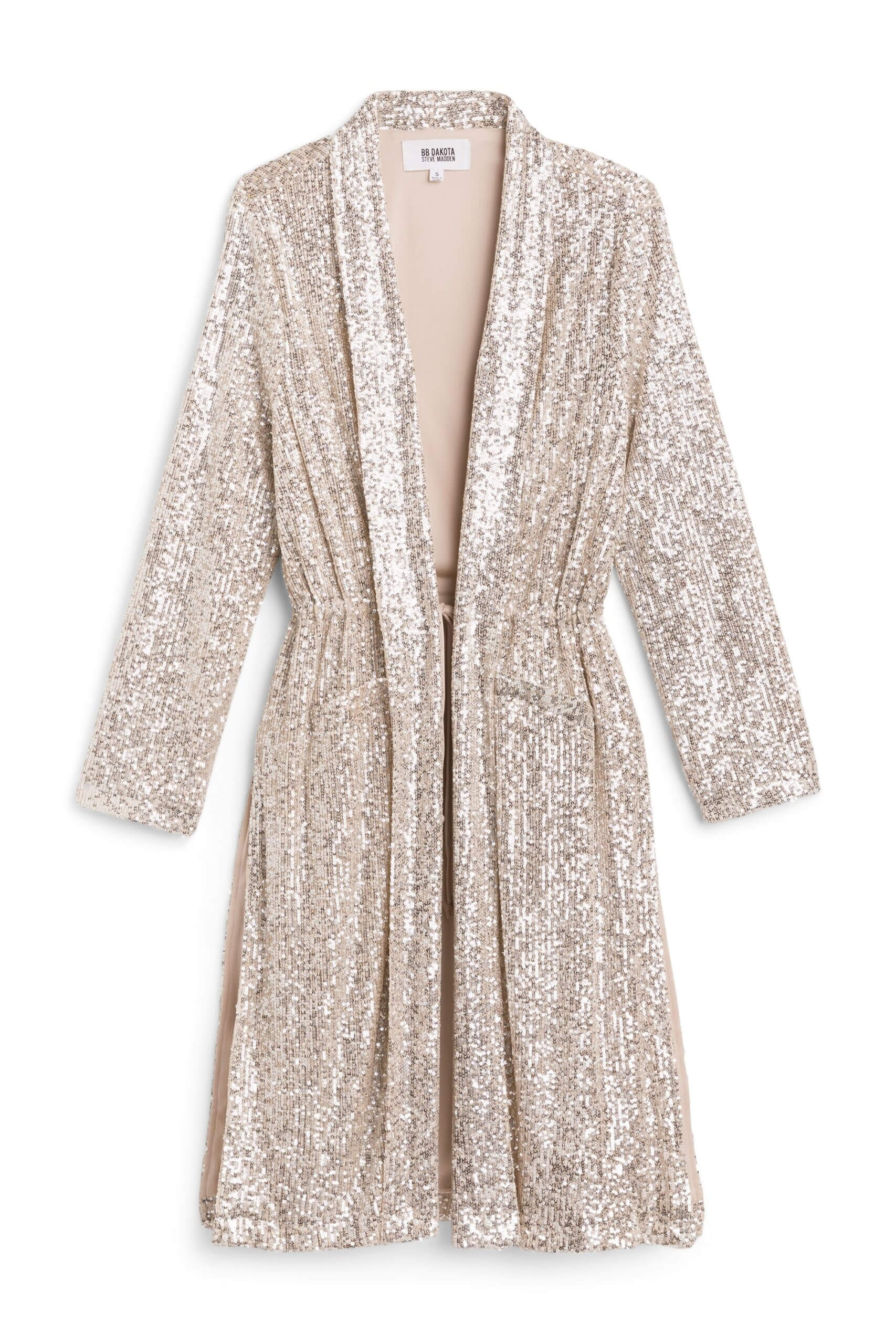 Stitch Fix women’s gold beaded coat.
