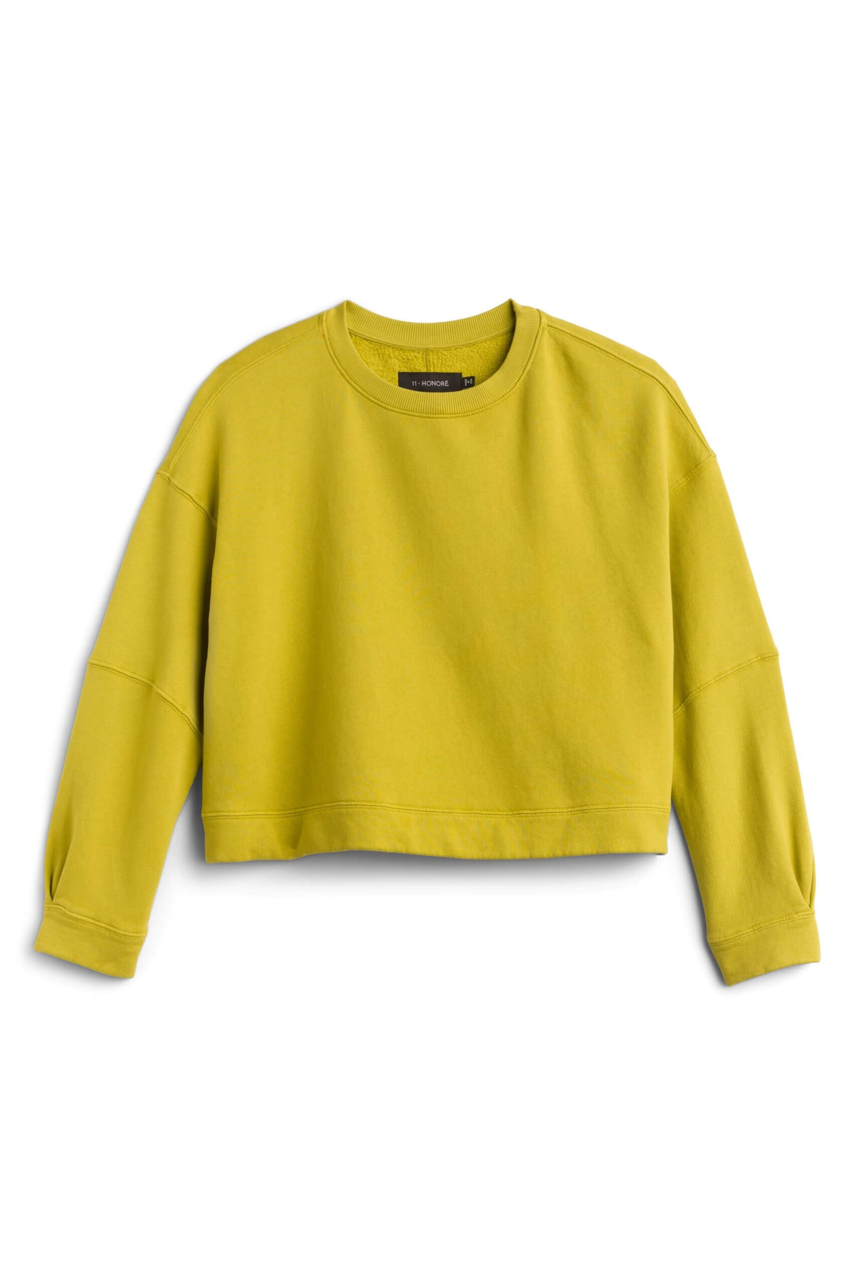 Stitch Fix women’s chartreuse cropped sweatshirt.