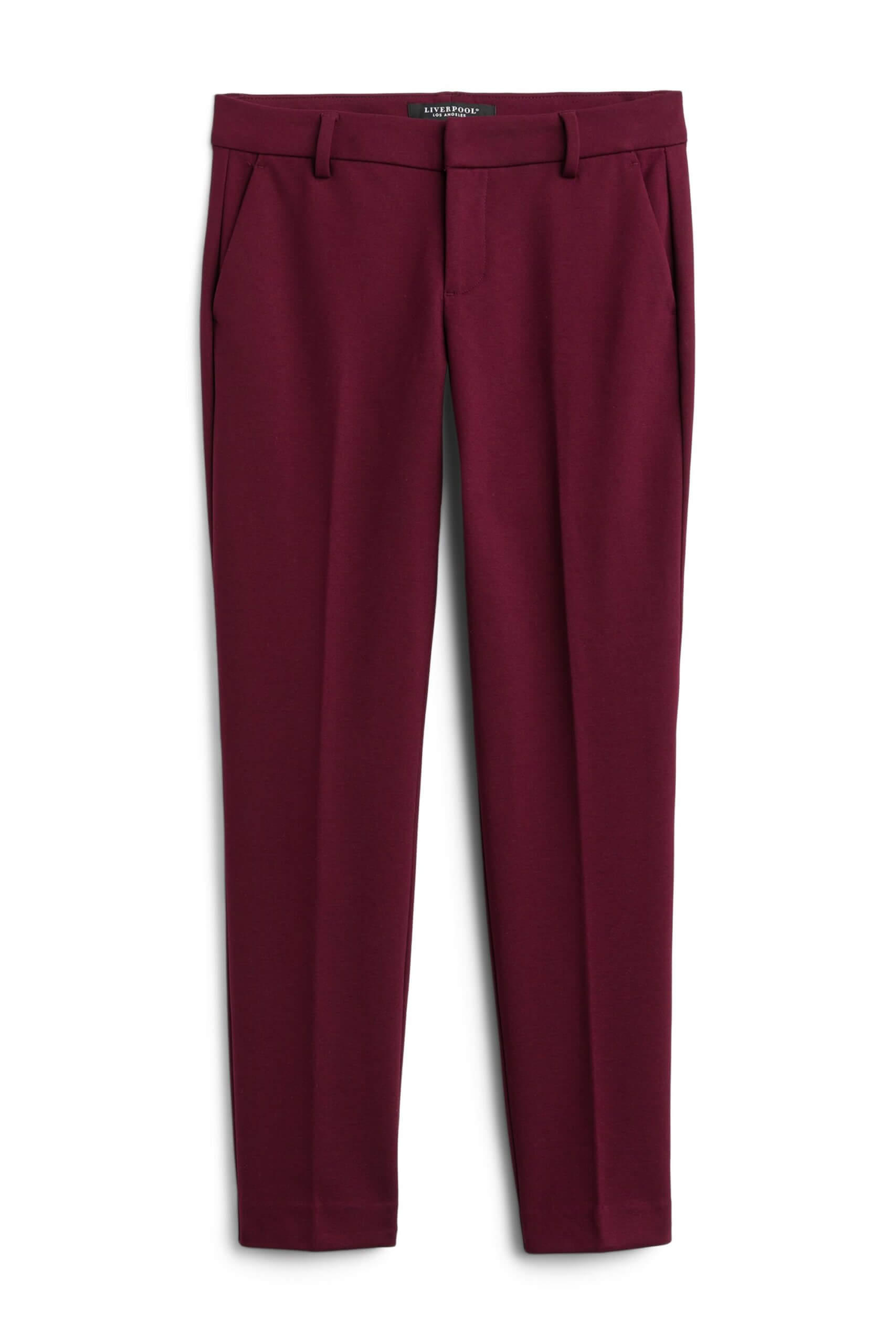 Stitch Fix women’s burgundy straight-leg trousers.