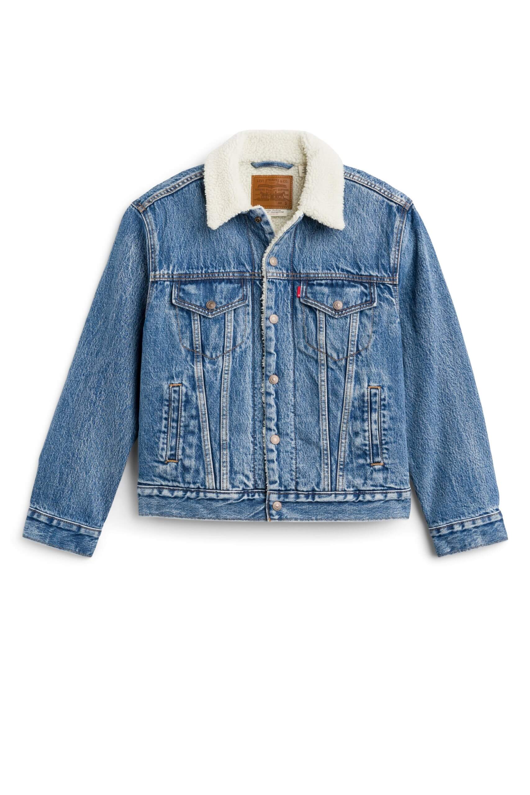 Stitch Fix women’s denim jacket with sherpa-lined collar.