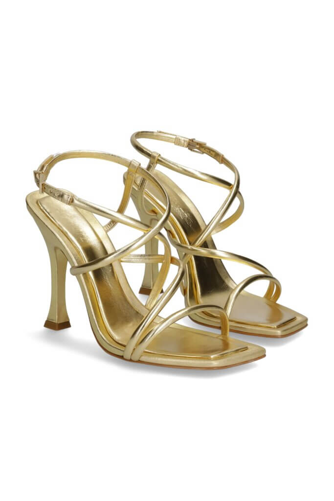 Stitch Fix women’s metallic gold strappy heels.