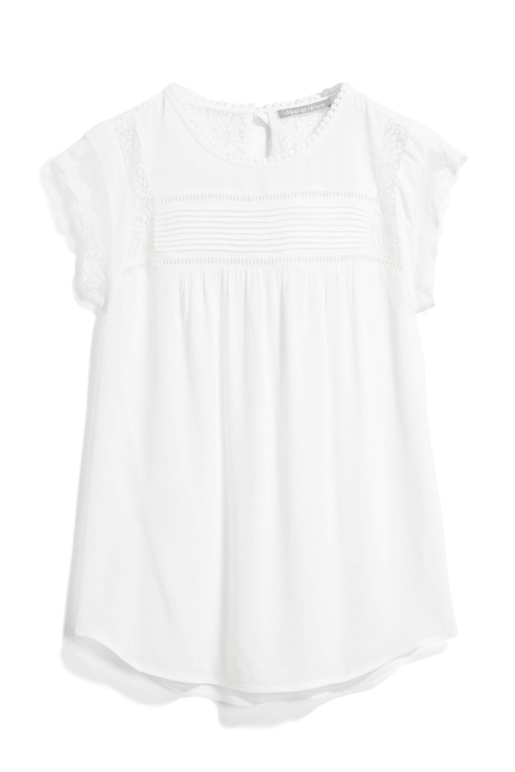 Stitch Fix women's white lace shirt.