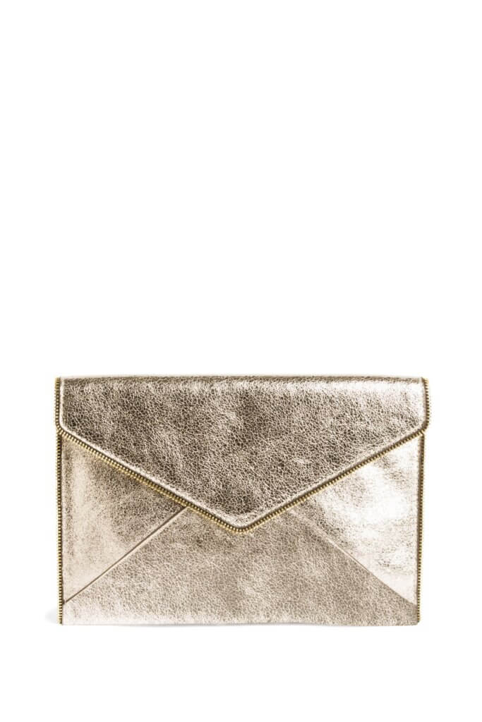 Stitch Fix women’s gold envelope clutch.