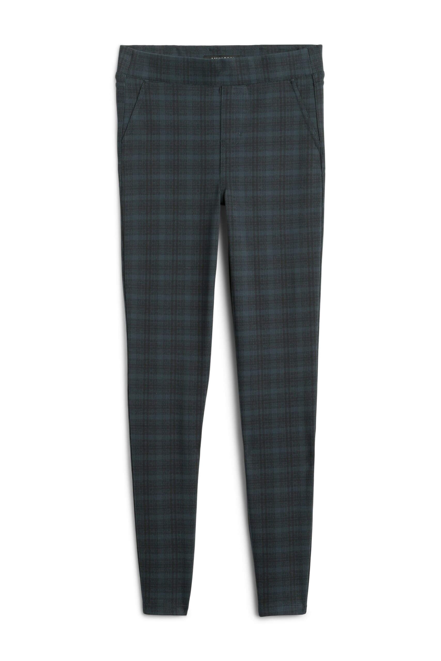 Stitch Fix women's black plaid skinny pants.