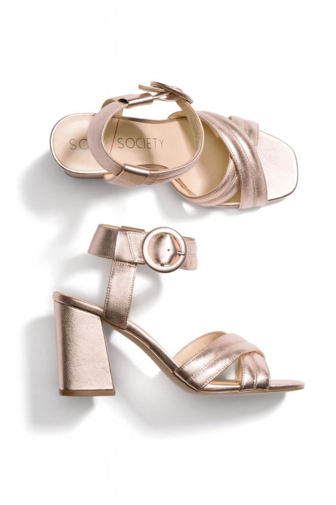 Stitch Fix women’s gold block heels.