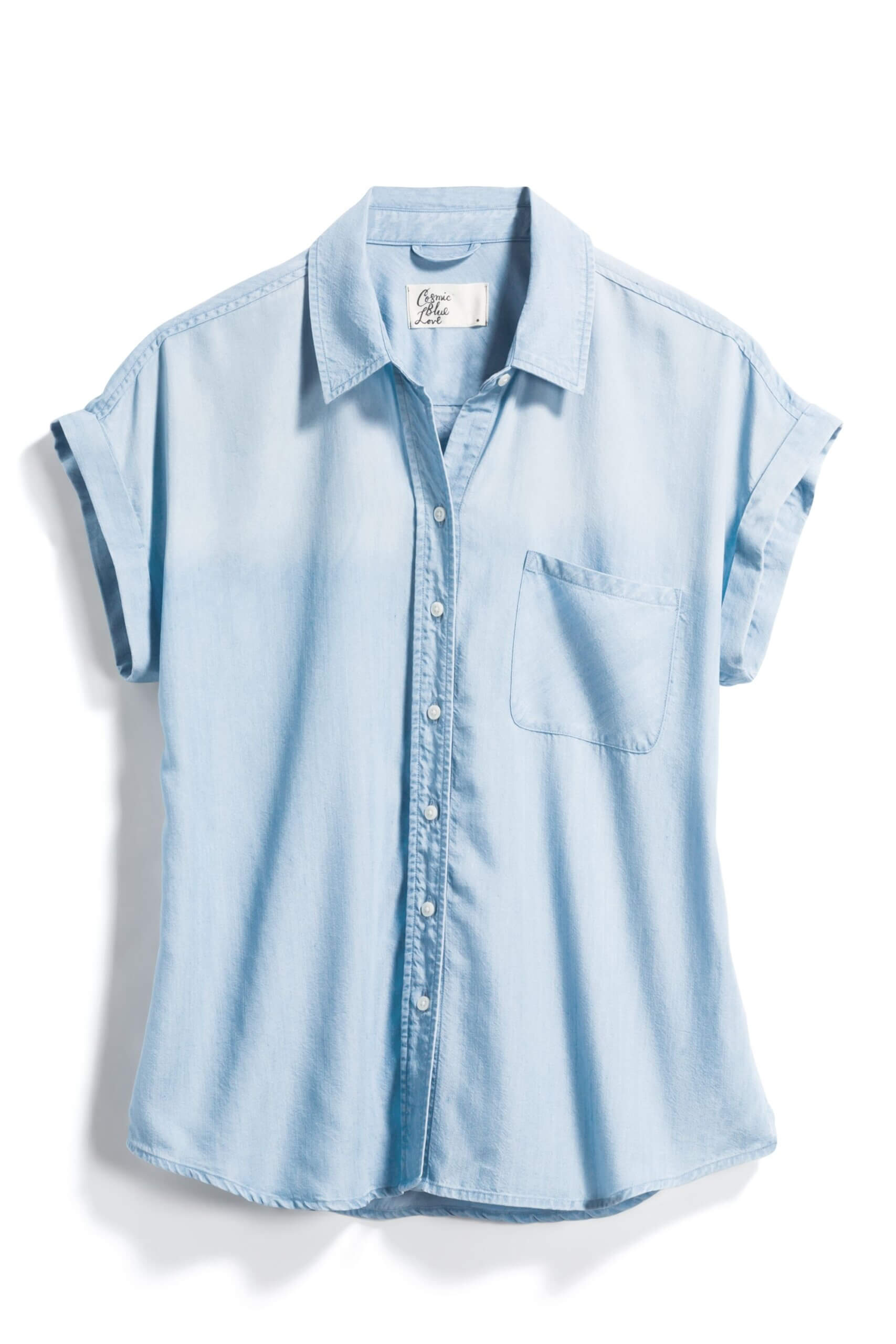 Stitch Fix women's chambray short sleeve shirt.