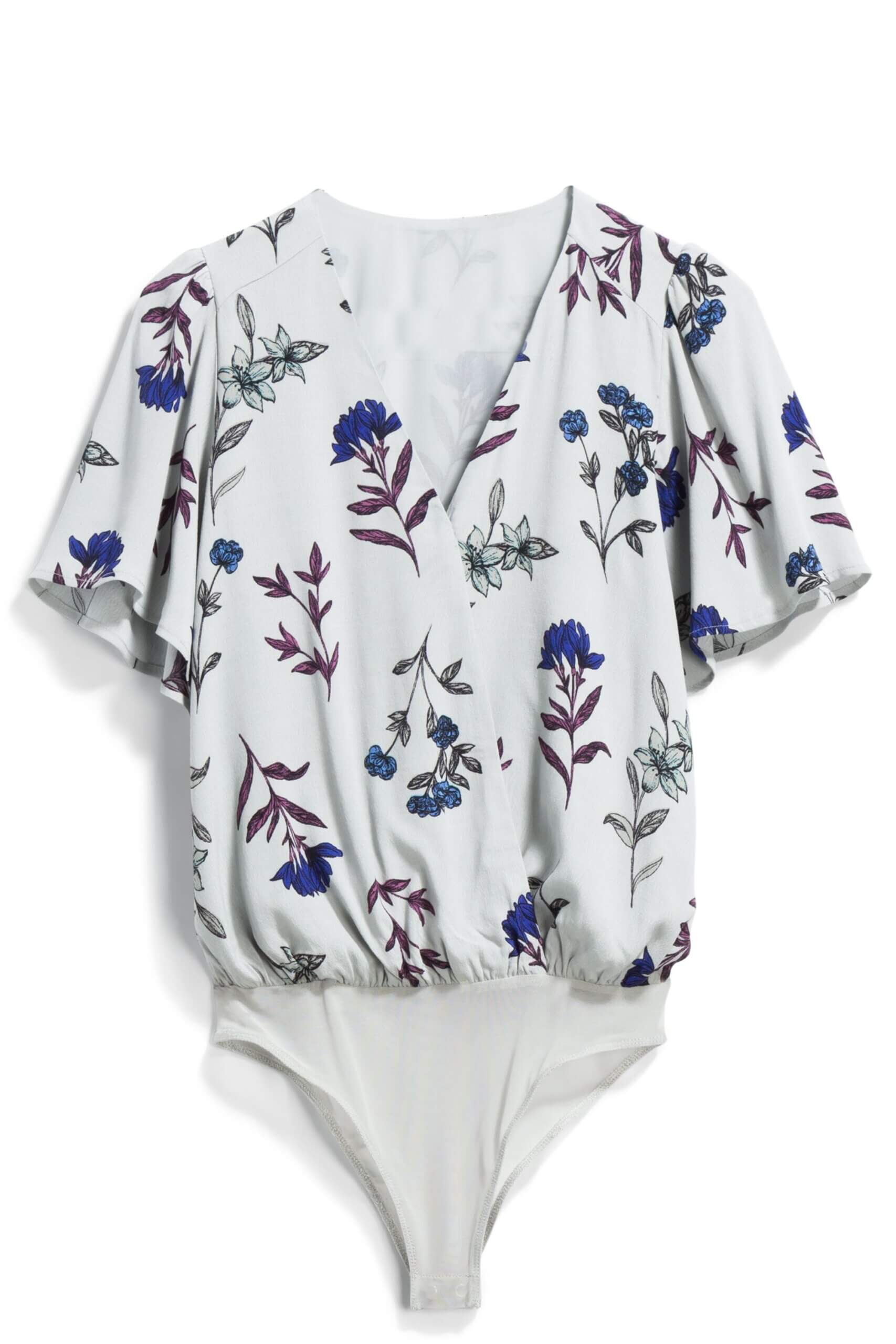 Stitch Fix women’s white floral print bodysuit.