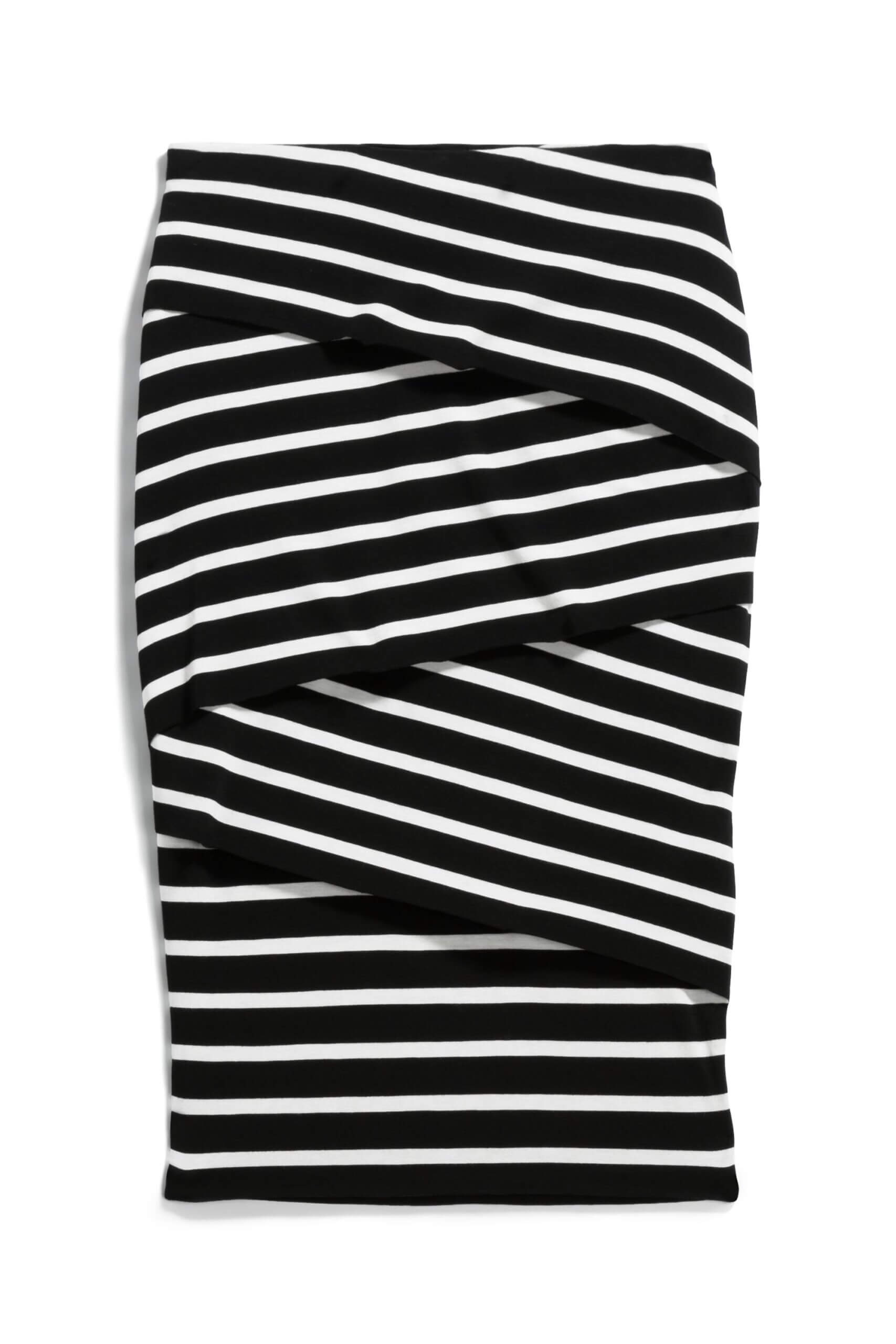 Stitch Fix women's black and white striped skirt.