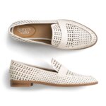 Stitch Fix women’s white perforated leather loafers.