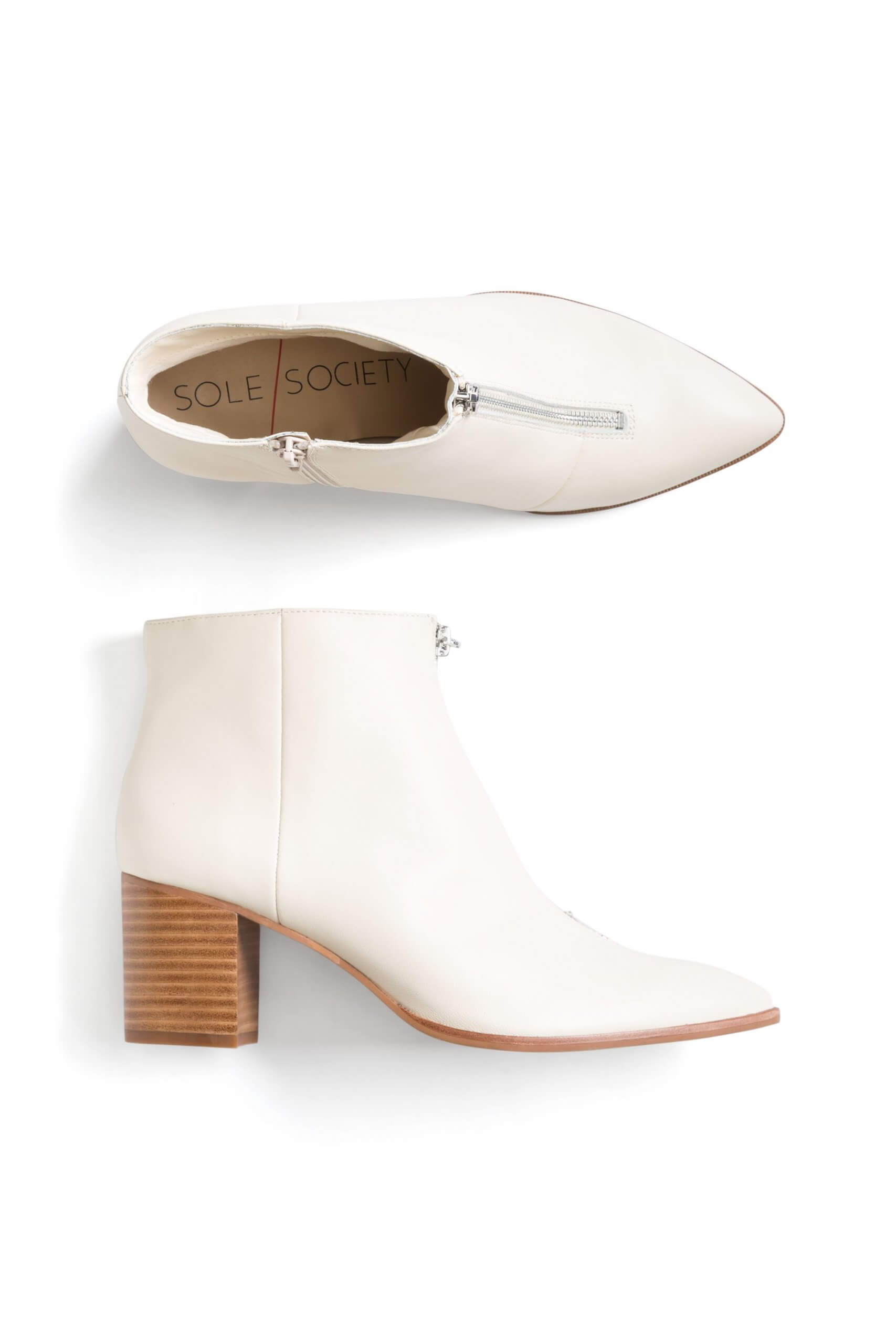 Stitch Fix Women’s white block heel booties.